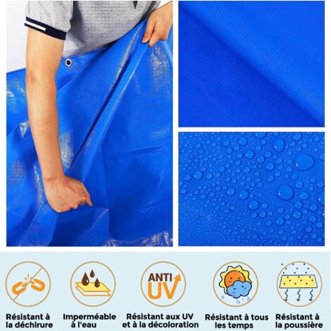 Impermeabilizzazione di 400 g/m² multiuso, SDLOGAL, telone protettivo 3x4m,telone extra resistente con occhielli illeggibili, camion da esterno a bassa impermeabilità, mobili da giardino, legname