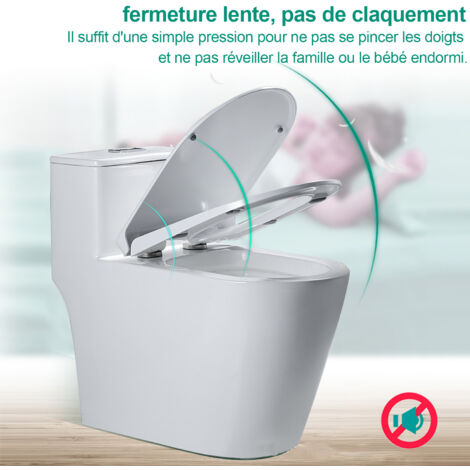 Sedile WC per famiglie, SDLOGAL Sedile WC con seggiolino magnetico per bambini, 46x37 cm/forma a O, freno anticaduta e cerniera regolabile, sedile WC per famiglie per bambini e adulti