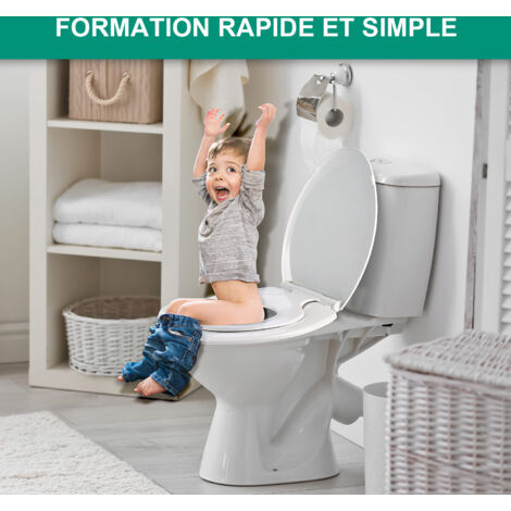 Sedile WC per famiglie, SDLOGAL Sedile WC con seggiolino magnetico per bambini, 46x37 cm/forma a O, freno anticaduta e cerniera regolabile, sedile WC per famiglie per bambini e adulti