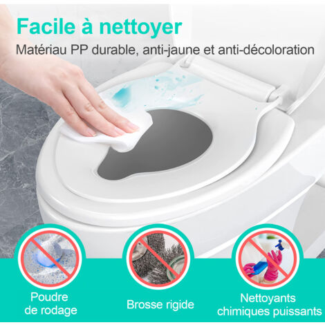 Sedile WC per famiglie, SDLOGAL Sedile WC con seggiolino magnetico per bambini, 46x37 cm/forma a O, freno anticaduta e cerniera regolabile, sedile WC per famiglie per bambini e adulti
