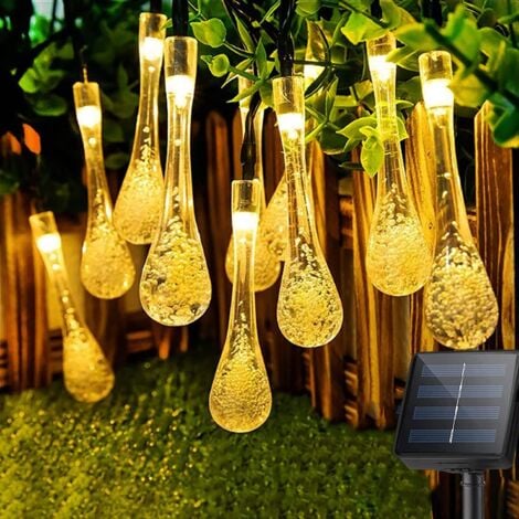 Ghirlanda leggera solare 30 LED, SDLOGAL,esterno e interno 6,5 m 8 Ip65 Strutture Guinguette Warm Light Garden
