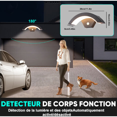Lampada da Parete a LED SDLOGAL, Lampada da Parete a LED per Esterno/Interno da 18W con Sensore di Movimento, Illuminazione IP65 Lampada Moderna per Ingresso Giardino, 3000K