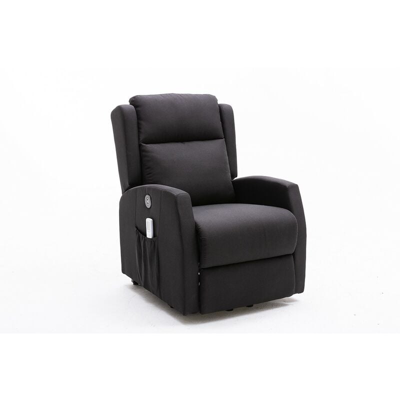 Dupi Sillon Elevable reclinable montana calor lumbar negro con mando microfibra usb para dormitoriocomedorsalita