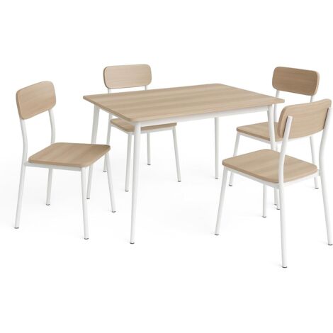 Conjunto Mesa y 4 sillas New XOBE  110x70 cm  Taupe