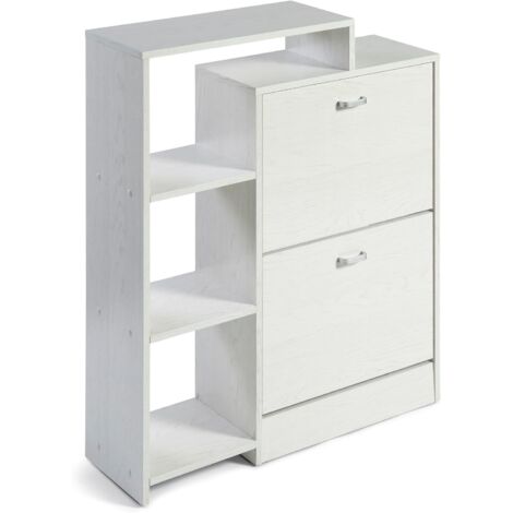 Zapatero Abatible Orlando 4 baldas 92x79x24 cm Blanco