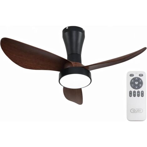 Ventilador de Techo con Luz Led PRO AIR  Ø 80 cm  Negro/Nogal
