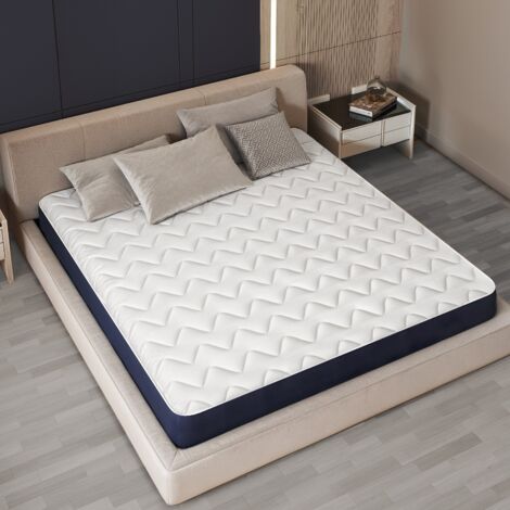 Colchón 140 x 200 de Waterfoam Hipoalergénico  Altura 12 cm  Relleno de Guata y Revestimiento de Tejido 3D Transpirable, Antiácaros y Antihongos  Fabricado en Italia