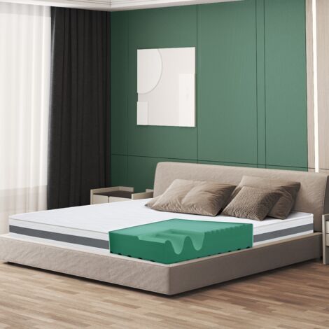 Orthopädische Matratze 165 x 195 aus antibakteriellem Memory - Höhe 16 cm - 3D Air Hypoallergener Faserstoff - 7 differenzierte Zonen