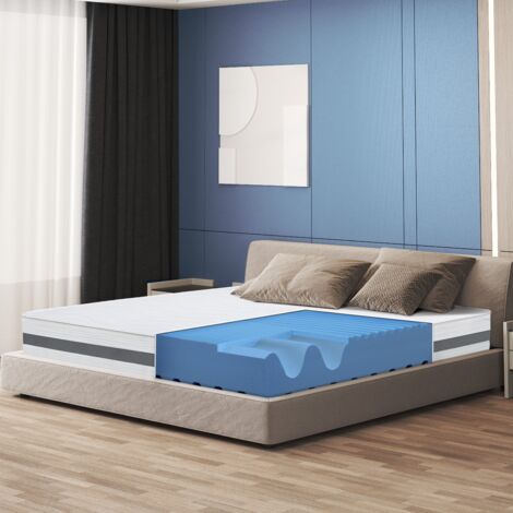 Orthopädische Matratze 95 x 210 aus antibakteriellem Memory Höhe 20 cm 3D Air Hypoallergener Faserstoff 7 differenzierte Zonen
