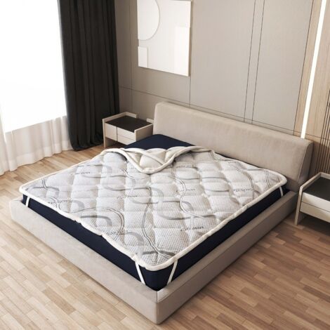 The White Stone Matratzen-Topper 135 x 190 cm  Ergonomischer Matratzenauflage zur Druckentlastung  Höhe 5 cm  Atmungsaktiver, hypoallergener und milbenresistenter Bezug