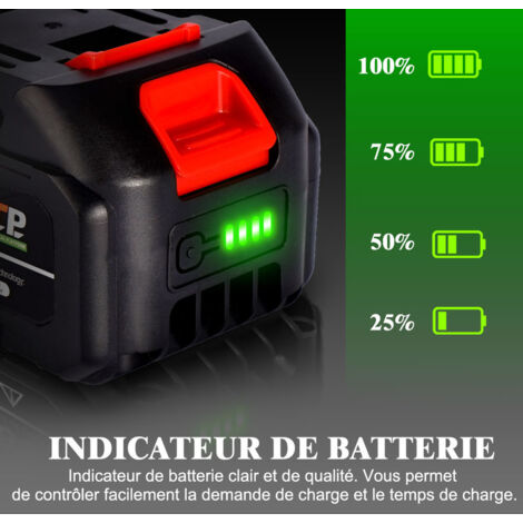 Batería de repuesto para herramienta eléctrica inalámbrica de 18 V, batería de litio 388vf con indicador LED y cargador, paquete de 2