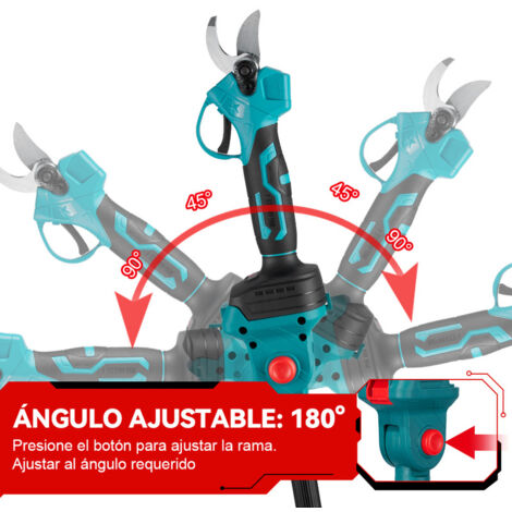 Kit de motosierra eléctrica de pértiga y pértiga telescópica, pértiga telescópica ajustable de 2 m + motosierra sin escobillas de 6 pulgadas + podadora eléctrica de 25 mm, con batería y cargador
