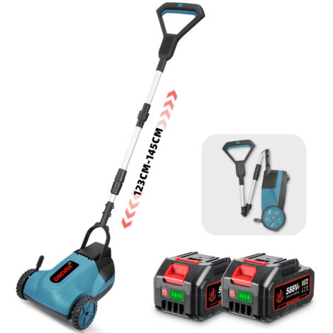 Cortacésped inalámbrico ONEVAN, ancho de corte de 21 cm, 3 alturas de corte, con dos baterías de 3,0 Ah y cargador (1/5)
