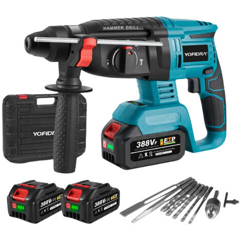 Taladro percutor SDS-Max de 850 W - Taladro percutor inalámbrico de 26 mm - con batería, cargador y kit de accesorios (1/5)