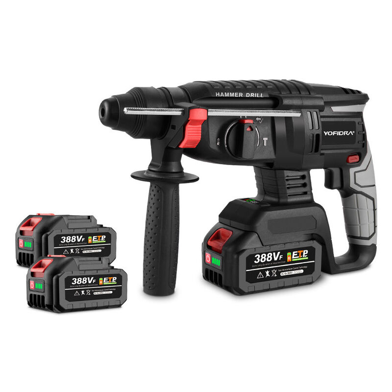 Trapano A Percussione A Batteria 4,2J - Martello Demolitore Con 2 Batterie 5.0AH - Foto 5