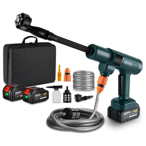 Idropulitrici elettriche Alta pressione auto lavaggio pistola lavatrice giardino acqua pistola auto casa giardino pulizia strumento set con 2 batteria