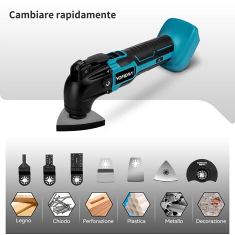 Multiutensile Oscillante Yofuly 18V A Batteria - 6 Velocità, Motore Brushless, 23 Accessori - Foto 2