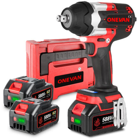 1800NM Avvitatore a impulsi Trapano a batteria con 2 Batterie + Cassetta degli attrezzi