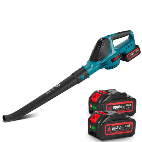 Soffiatore per foglie senza fili 61M/S, soffiatore per foglie a batteria con 5 velocità regolabili, 2 batterie e un caricabatterie