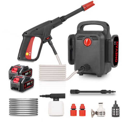 Idropulitrice elettrica 100 Bar 3,1 L/min 2in1 per lavaggio auto, potente strumento da giardino per pulizia con 2 batterie