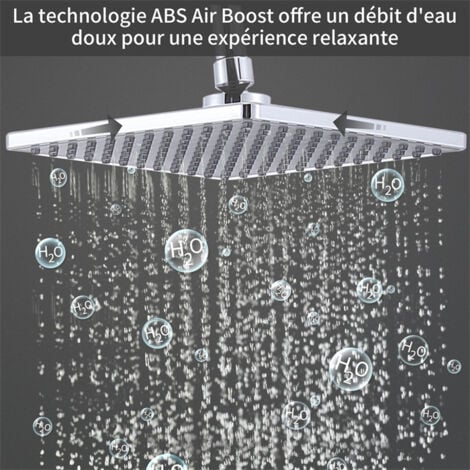 Colonne de Douche Thermostatique OHPA - Ensemble thermostatique,Anti-Brûlure,Colonne de Douche Réglable En Hauteur,Chromé,Système de douche