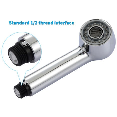 Douchette de Robinet Chromé Douche d'Evier avec 2 Types de Jet Tête de Douche pour Robinet Mitigeur Cuisine