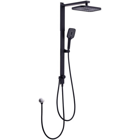Colonne de Douche Noir - Système de douche à effet pluie sans robinetterie, douchette à 3 fonctions, Colonne de douche pluie réglable – Barre de douche 950-1180mm