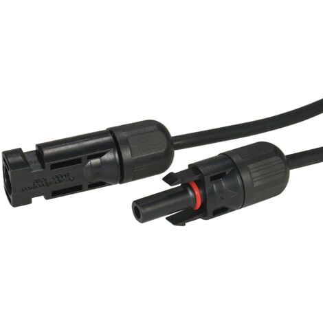 1 Paar 10 Fuß schwarzes + 10 Fuß rotes 10AWG Solarpanel-Verlängerungskabel mit Buchse und Stecker