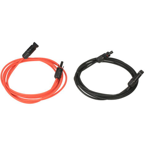 1 Paar 10 Fuß schwarzes + 10 Fuß rotes 10AWG Solarpanel-Verlängerungskabel mit Buchse und Stecker
