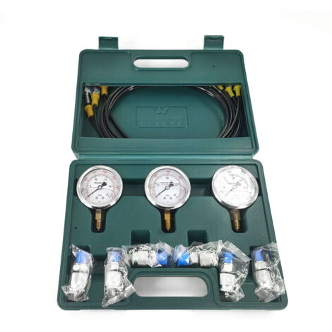 Hydraulisches Druckprüfset – 25/40/60MPa Manometer Mit Kupplungen, Schläuchen & Tasche