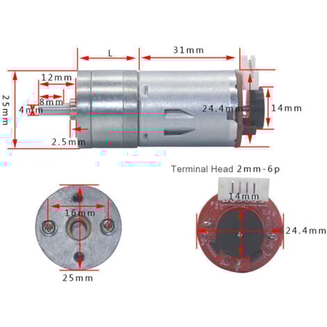 Getriebemotor 100RPM Mit Encoder - DC6V Motor Set Für Robotik Und Smart Cars