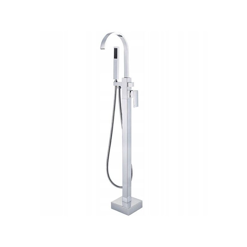 Silla élégant Robinet de Baignoire sur pied avec inverseur et bec rotatif avec douchette et flexible