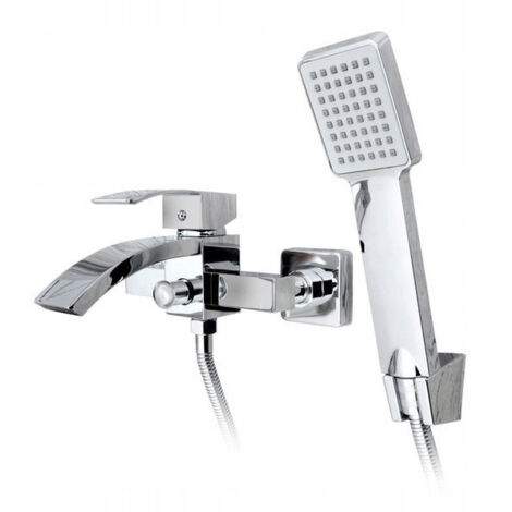 Robinet de baignoire mural Silla, mitigeur bain en laiton, installation murale, design moderne, Chromé (1/4)