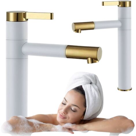 ROBINET DE LAVABO HAUT ADELITA BLANC SEM-1084WG (1/5)