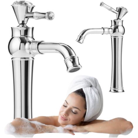 ROBINETTERIE DE LAVABO RÉTRO HAUTE S-1138 CHROMÉE (1/2)