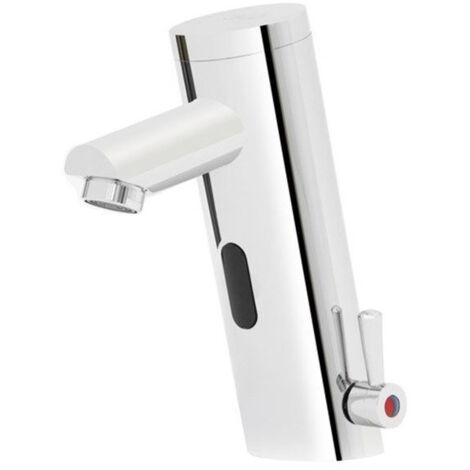 Mitigeur lavabo automatique Silla, robinet salle de bain moderne avec capteur, économie d’eau, Chromé (1/5)