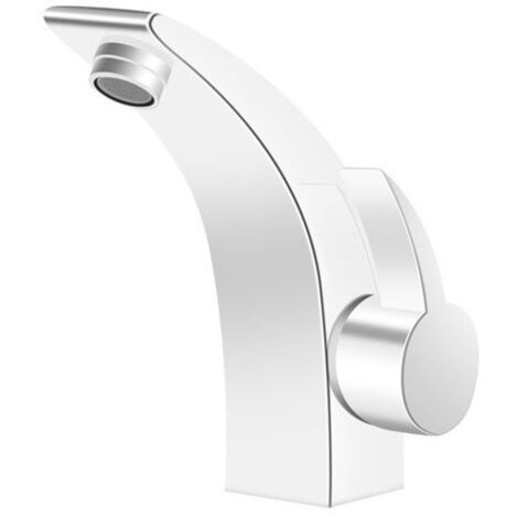 Mitigeur lavabo moderne Silla, robinet salle de bain en laiton, économie d’eau, design élégant, Chromé (1/5)