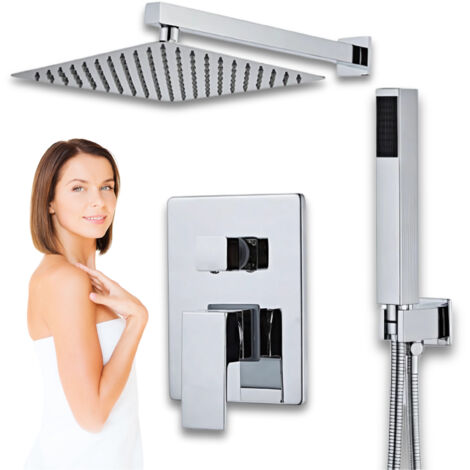 Colonne de douche encastrée Silla, ensemble de douche mécanique en laiton, design moderne, Chromé