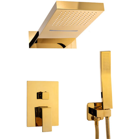 Colonne de douche encastrée Silla, ensemble de douche mécanique encastrable, design moderne (1/4)