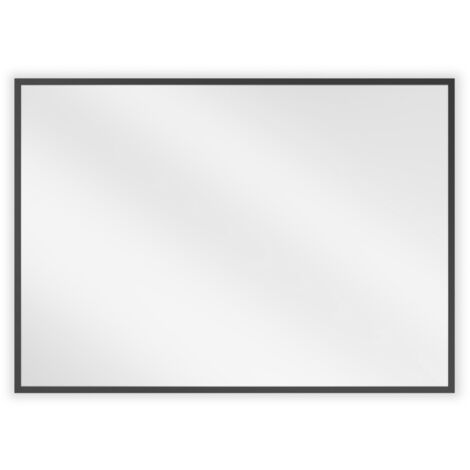 Miroir mural rectangulaire Silla, miroir salle de bain 70x50 cm, cadre design, Noir