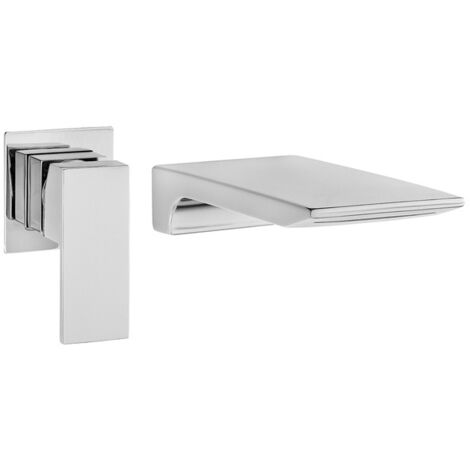 Mitigeur lavabo encastré Silla, robinet salle de bain en laiton, économie d’eau, design moderne, Chromé (1/5)