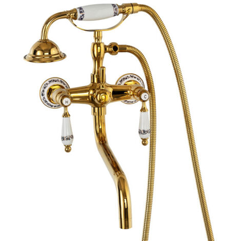 Mitigeur bain mural rétro Paloma Silla, robinet de baignoire en laiton, économie d’eau, design vintage, Doré