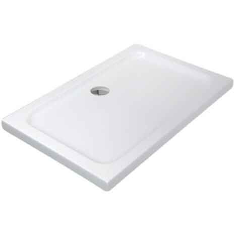 Receveur de douche extraplat Silla, bac de douche rectangulaire antidérapant 120x90 cm, installation facile, Blanc (1/3)