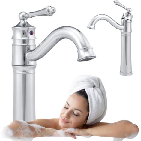 ROBINET DE LAVABO RÉTRO HAUT S-1088 CHROME (1/3)
