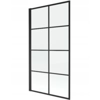 Pare-baignoire pivotant Silla, paroi de baignoire 70x140 cm en verre trempé, installation murale facile, design moderne, Noir