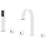 Silla Robinet De Baignoire en Laiton sur plage 5 trous, Blanco