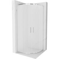 Cabine de douche 1/4 de cercle Silla, paroi de douche 90x90 cm en verre transparent, installation facile, design moderne, Chrome
