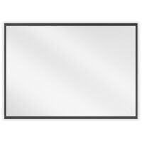 Miroir mural rectangulaire Silla, miroir salle de bain 70x50 cm, cadre design, Noir