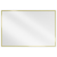 Miroir mural rectangulaire Silla, miroir salle de bain 90x60 cm, cadre design, Doré
