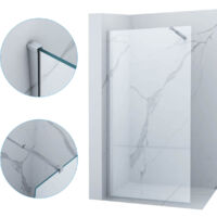 Paroi de douche à l’italienne Silla, verre transparent 80x200 cm, installation murale facile, design moderne, Chromé